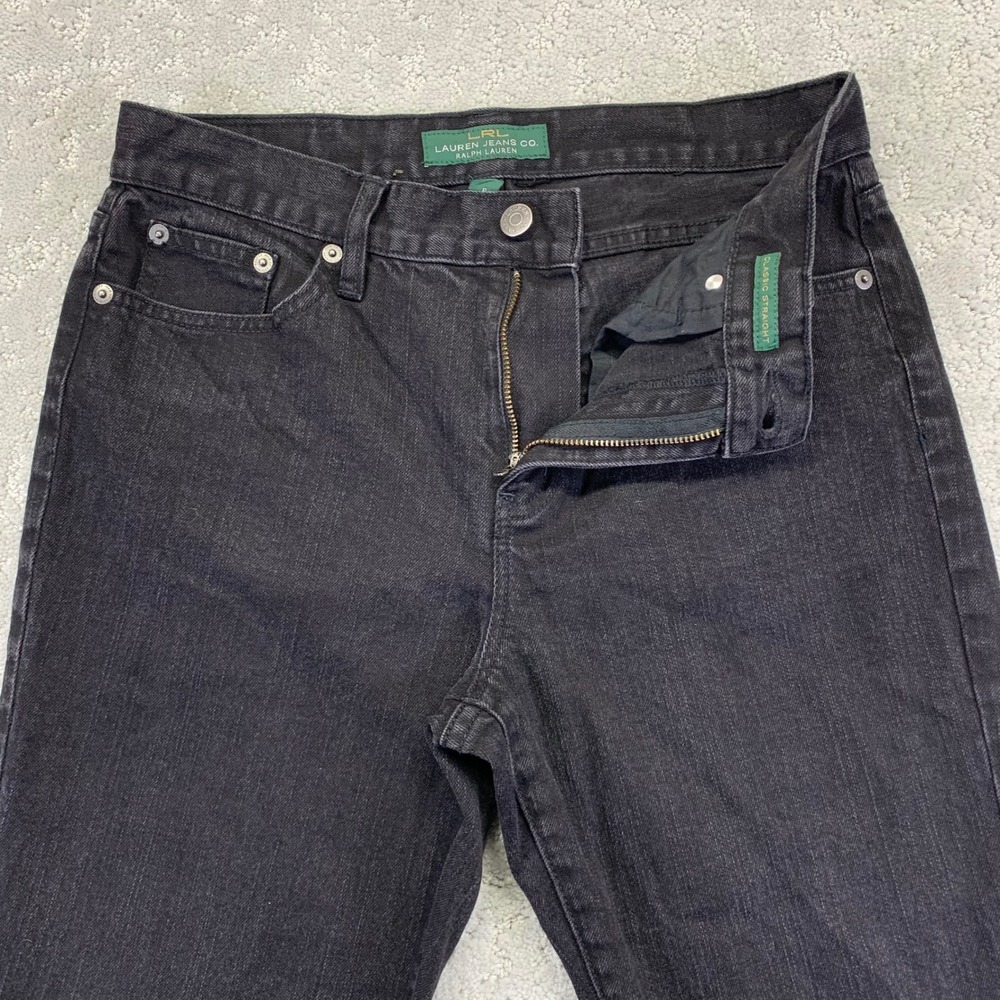 Lauren Ralph‎ Lauren Classic Straight Jeans Womens Size 6 Black Denim Pants Y2k